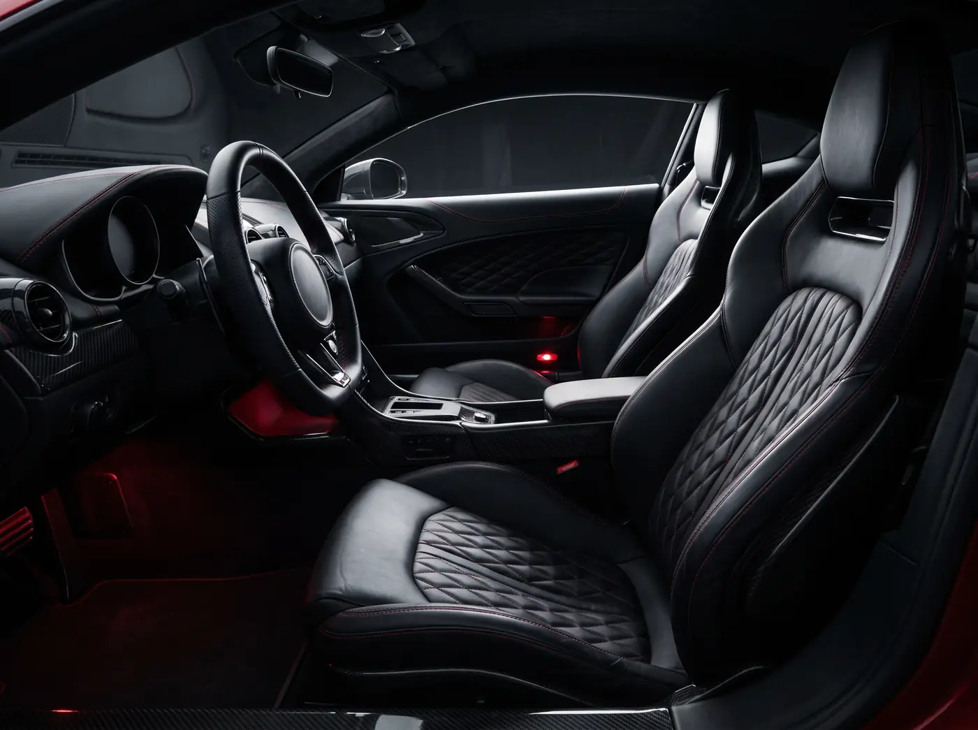 Nappa Cabin Retrim — Complete interior redesign in Smoke Customs Nappa leather.