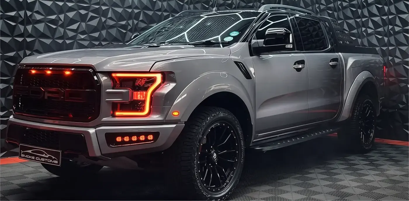 Ford Ranger after the Smoke Customs raptor-style conversion
